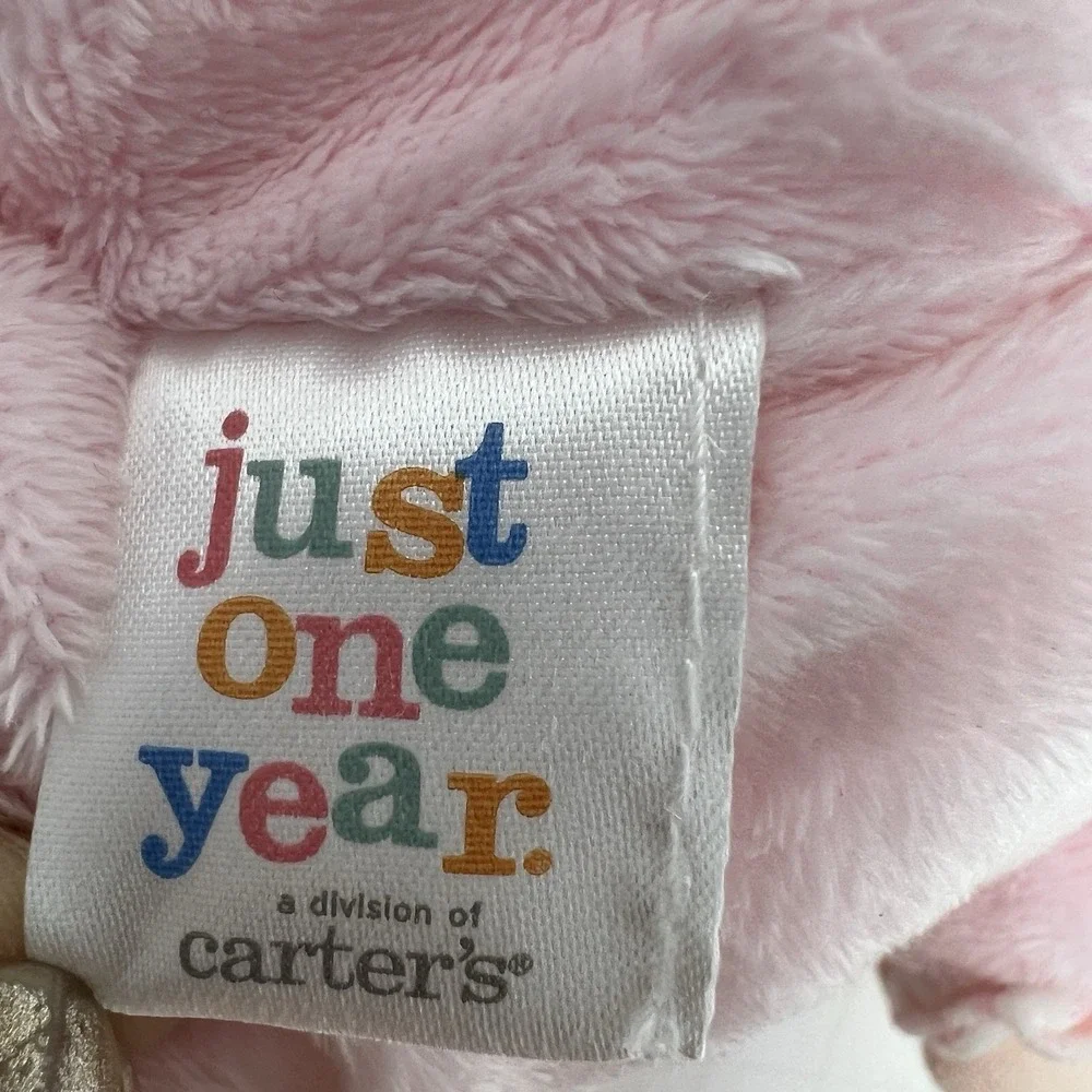 Carters Just One Year My First Doll Pink Plush Baby Rattle Soft‎ nursery Toy 8